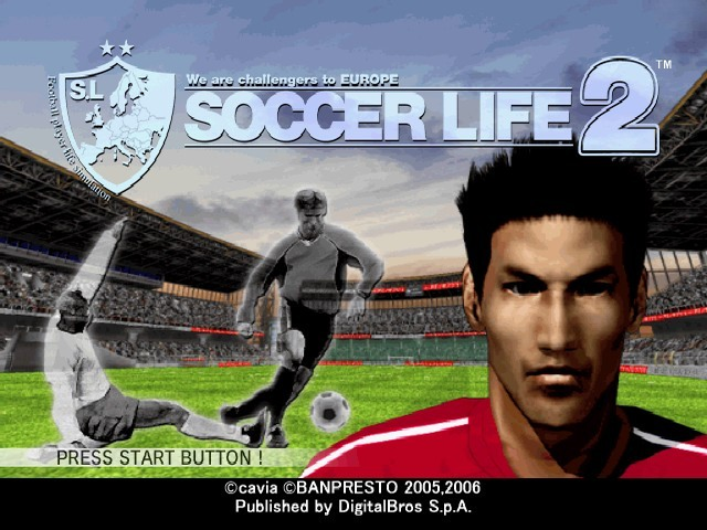 Soccer Life! We Are Challengers To Europe title screen for Playstation 2