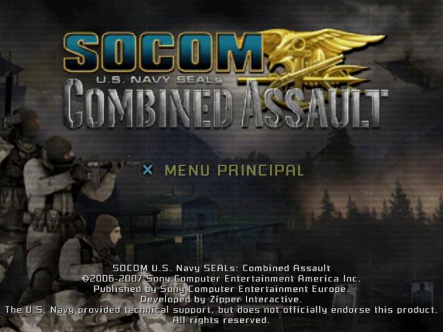 SOCOM US Navy Seals Combined Assault title screen for Playstation 2