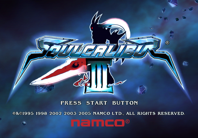 Soul Calibur III title screen for Playstation 2