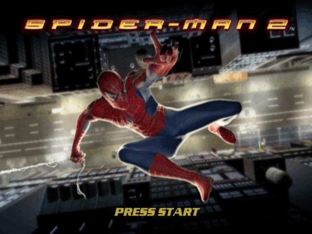 Spiderman 2 title screen for Playstation 2