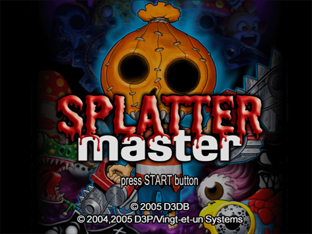 Splatter Master title screen for Playstation 2