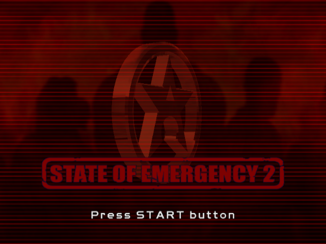 State of Emergency 2 title screen for Playstation 2