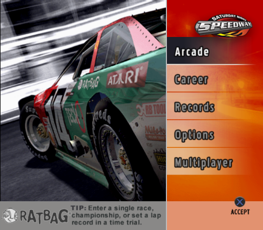 Stock Car Speedway title screen for Playstation 2