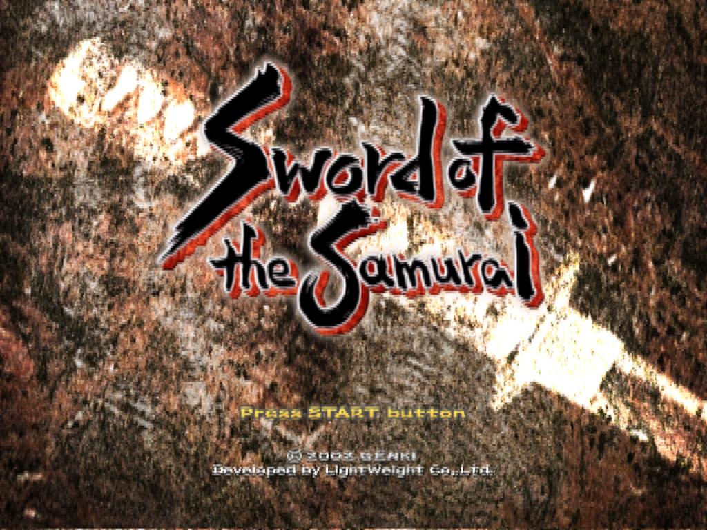 Sword of the Samurai title screen for Playstation 2