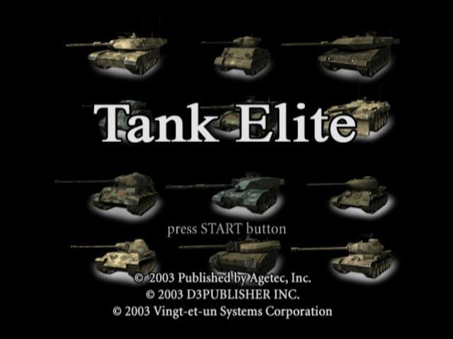 Tank Elite title screen for Playstation 2