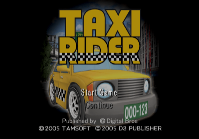 Taxi Rider title screen for Playstation 2