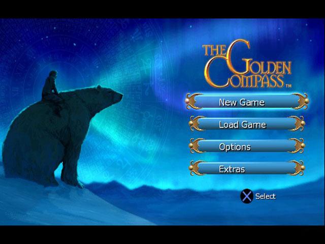 The Golden Compass title screen for Playstation 2