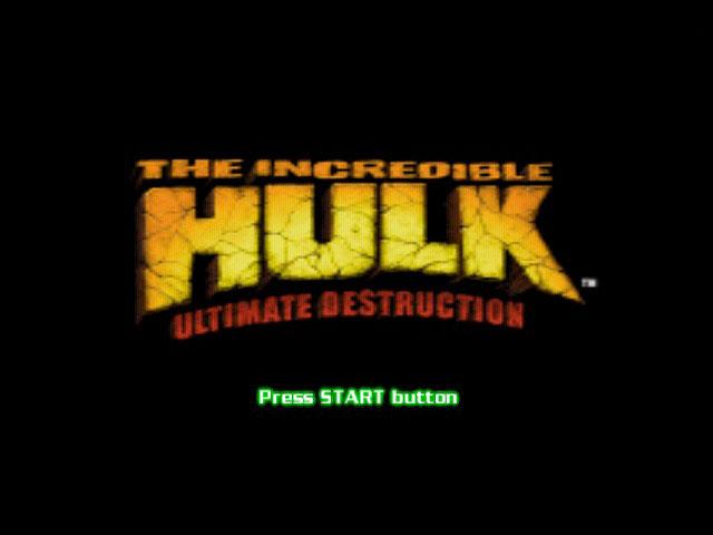 The Incredible Hulk: Ultimate Destruction title screen for Playstation 2