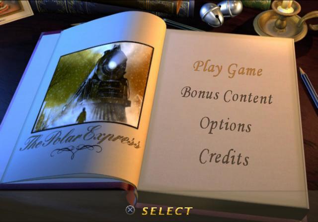 The Polar Express title screen for Playstation 2