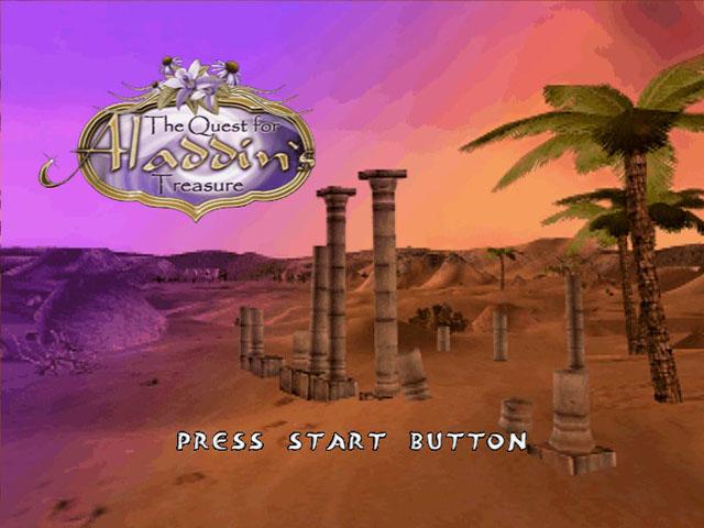 The Quest for Aladdin's Treasure title screen for Playstation 2