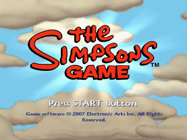 The Simpsons Game title screen for Playstation 2