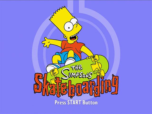 The Simpsons Skateboarding title screen for Playstation 2