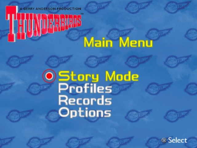 Thunderbirds title screen for Playstation 2
