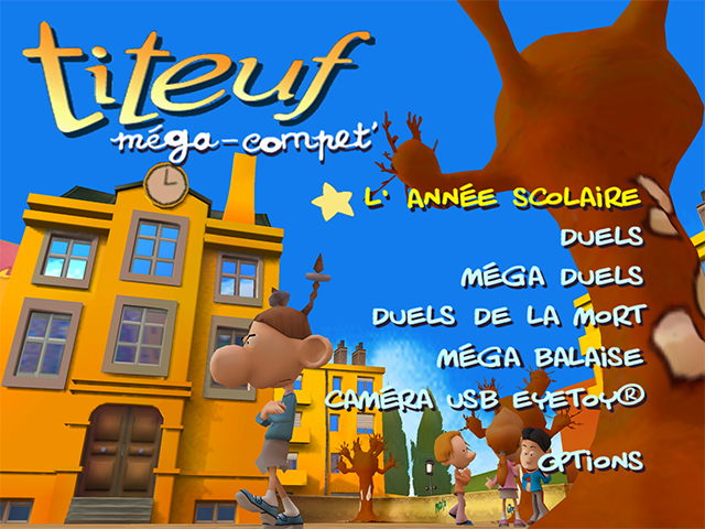 Titeuf Mega Compet title screen for Playstation 2