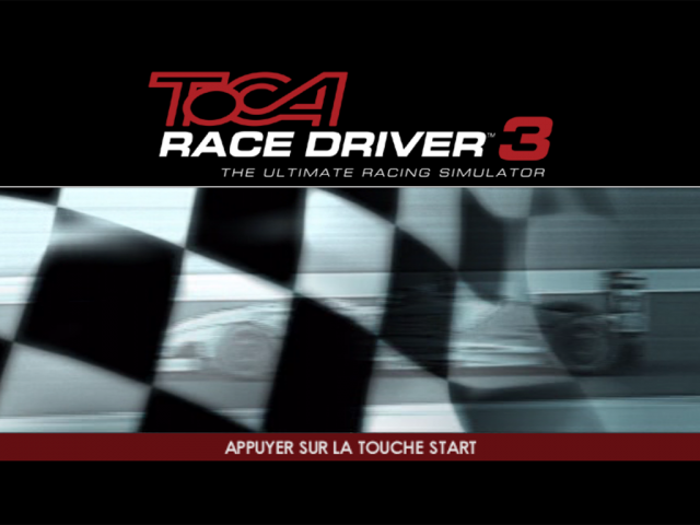TOCA Race Driver 3 title screen for Playstation 2