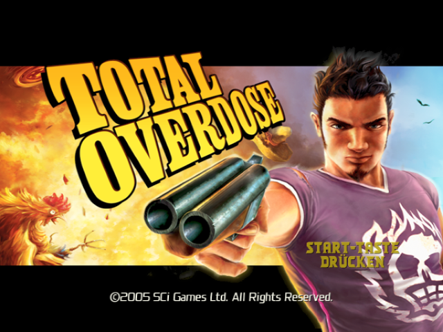 Total Overdose title screen for Playstation 2