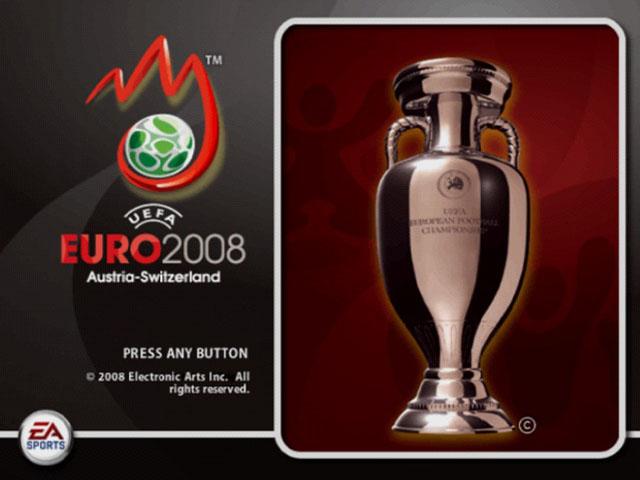 UEFA Euro 2008 title screen for Playstation 2