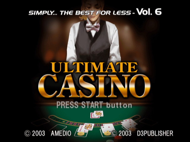 Ultimate Casino title screen for Playstation 2