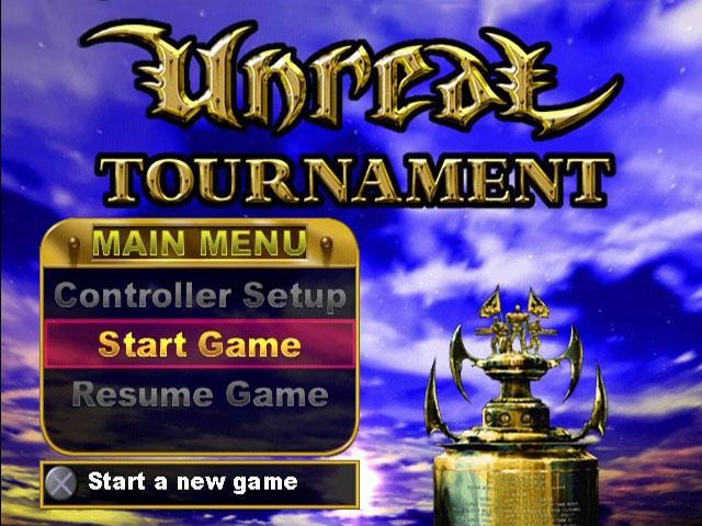 Unreal Tournament title screen for Playstation 2