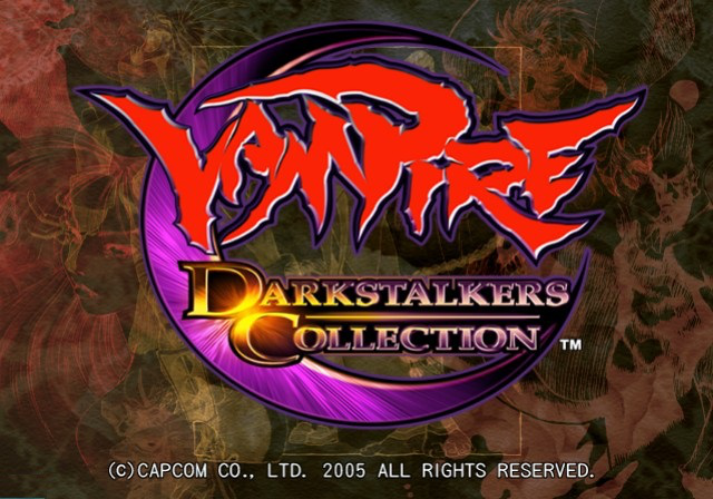 Vampire: Darkstalkers Collection title screen for Playstation 2