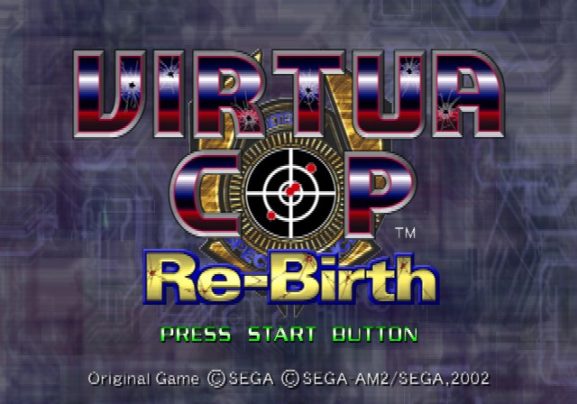 Virtua Cop Re-Birth title screen for Playstation 2