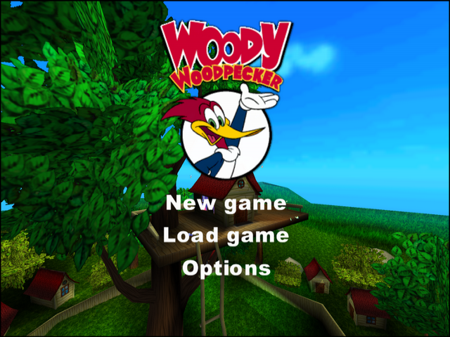 Woody Woodpecker title screen for Playstation 2