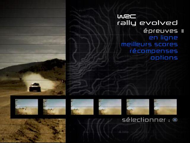 WRC: Rally Evolved title screen for Playstation 2