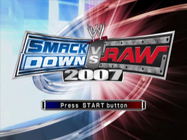 WWE Smackdown vs. Raw 2007 title screen for Playstation 2
