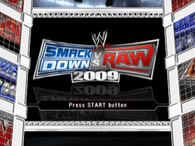 WWE Smackdown vs. Raw 2009 title screen for Playstation 2