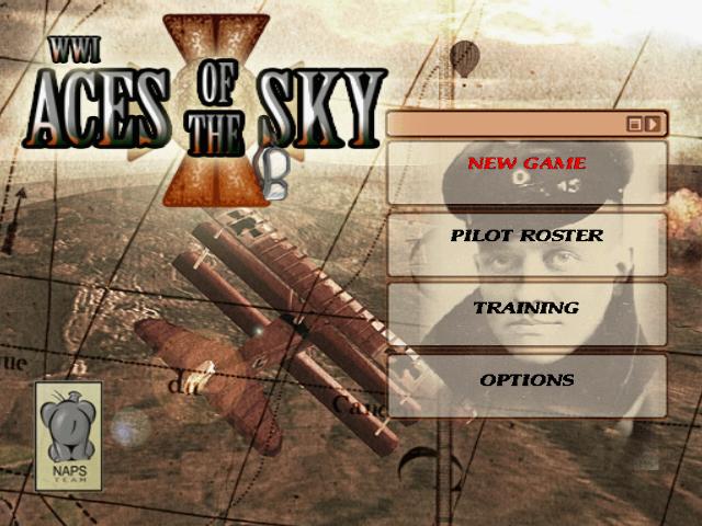 WWI: Aces of the Sky title screen for Playstation 2