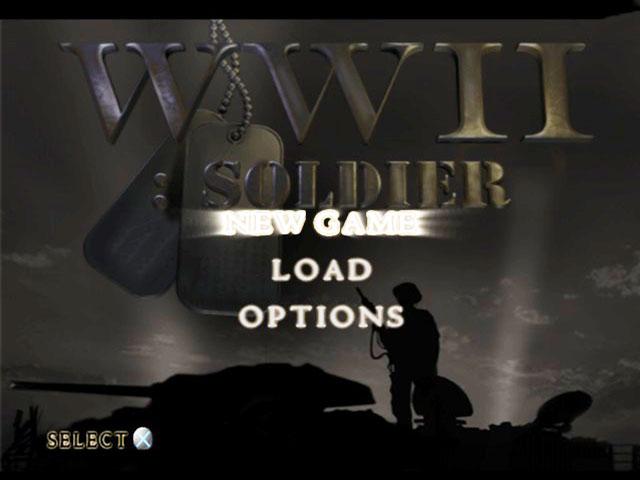 WWII: Soldier title screen for Playstation 2