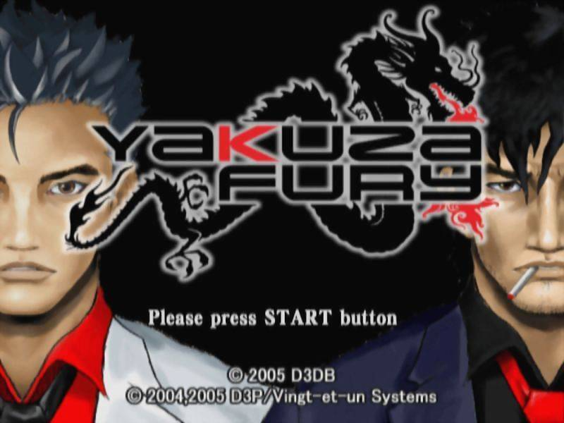 Yakuza Fury title screen for Playstation 2
