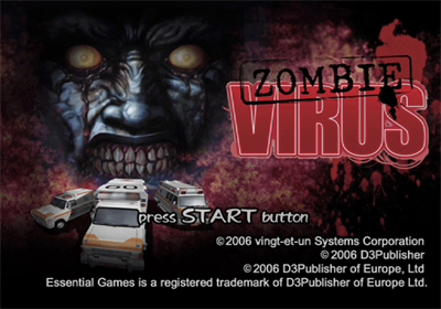 Zombie Virus title screen for Playstation 2