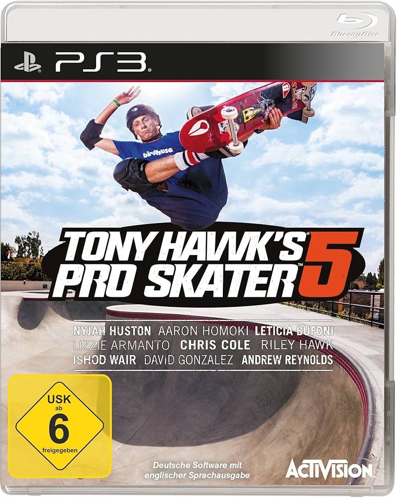Tony Hawk 5 box art for Playstation 3