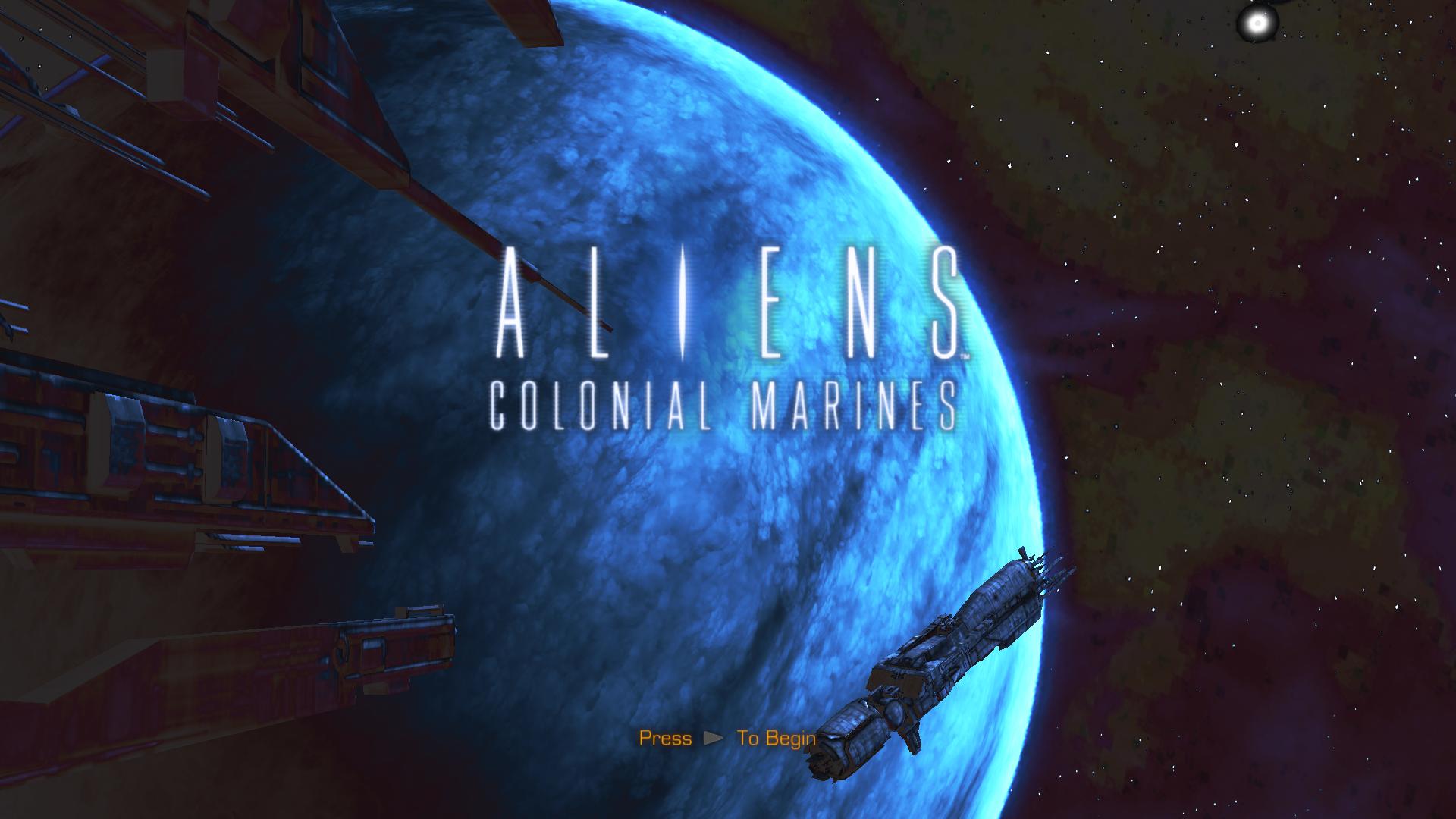 Aliens Colonial Marines title screen for Playstation 3