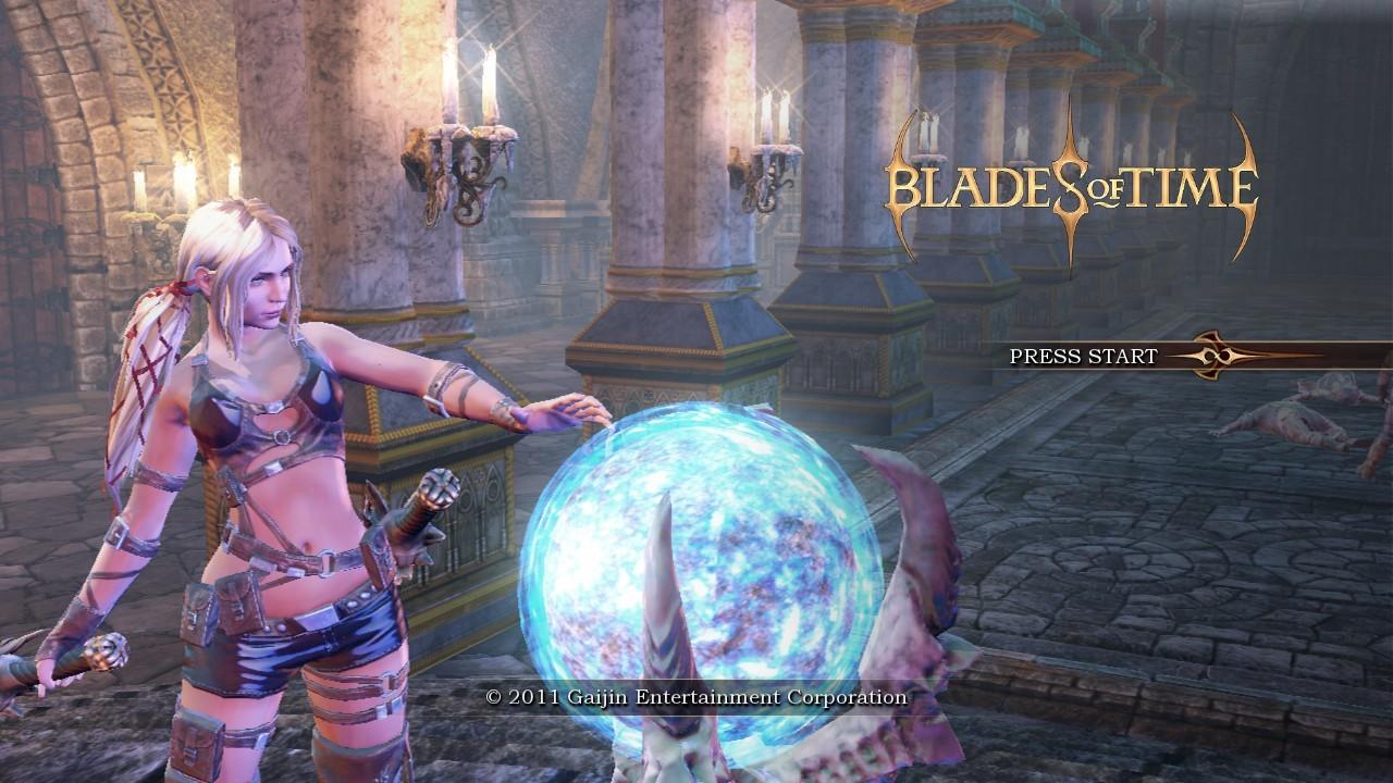Blades Of Time title screen for Playstation 3