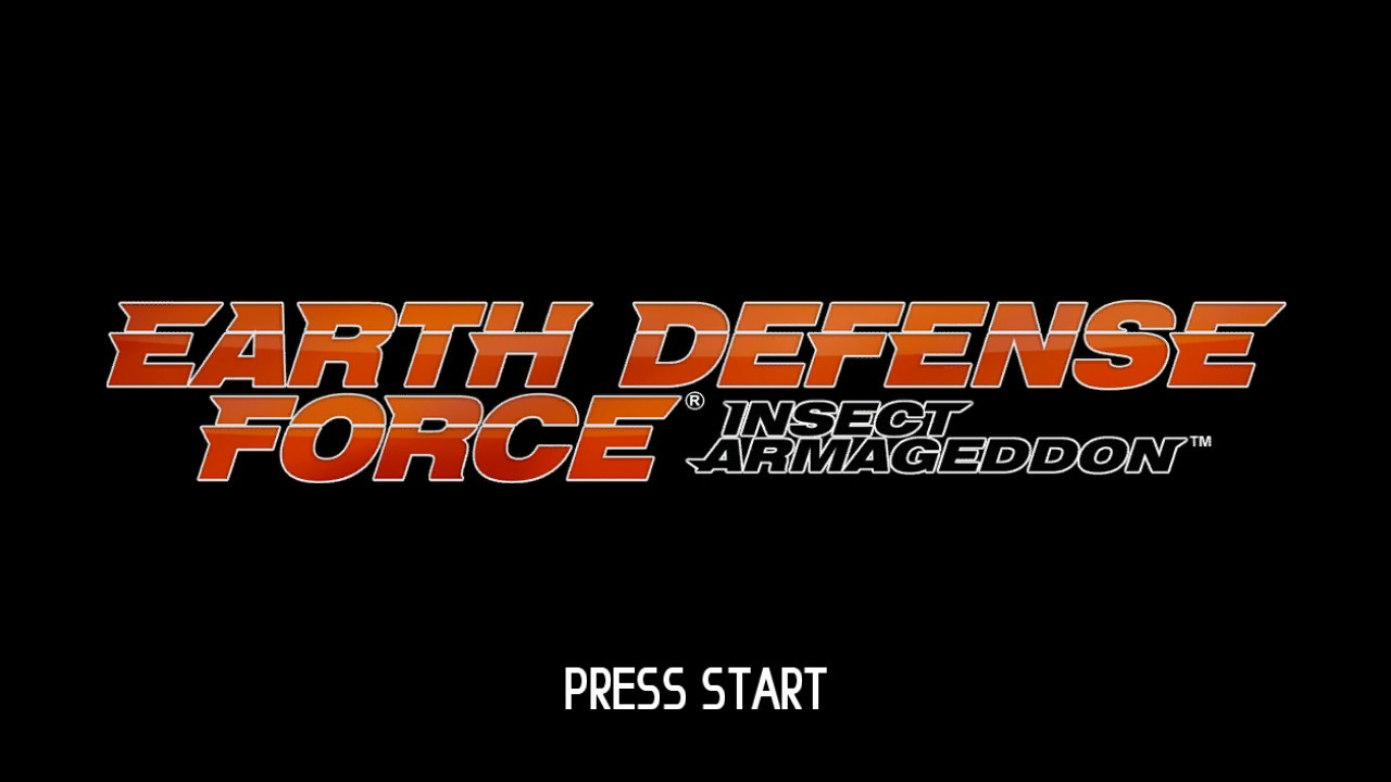 Earth Defense Force: Insect Armageddon title screen for Playstation 3