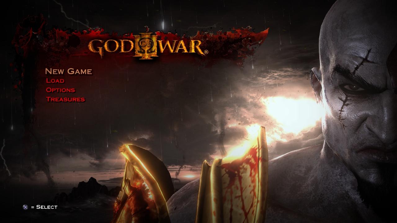 God Of War III title screen for Playstation 3