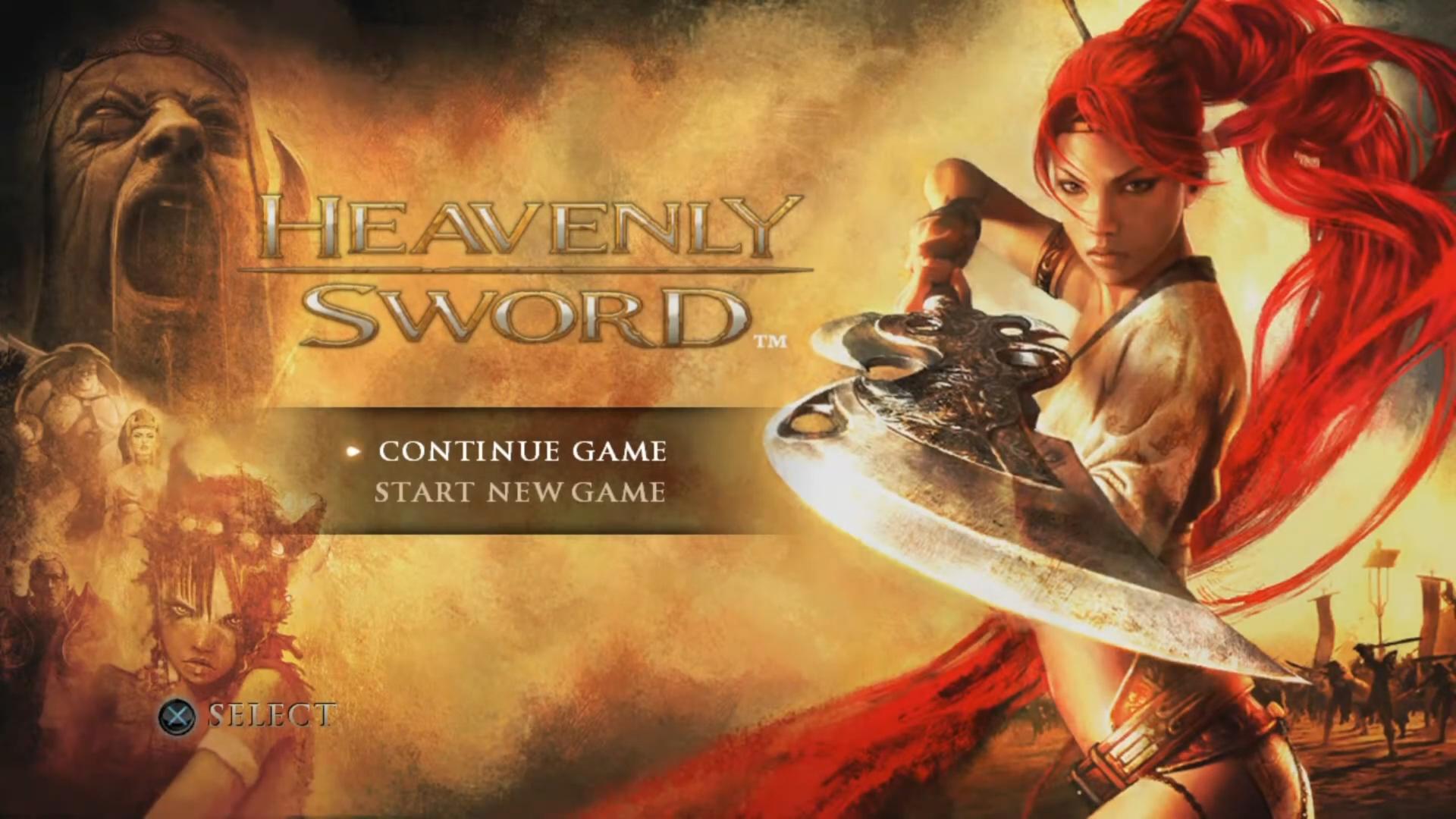 Heavenly Sword title screen for Playstation 3