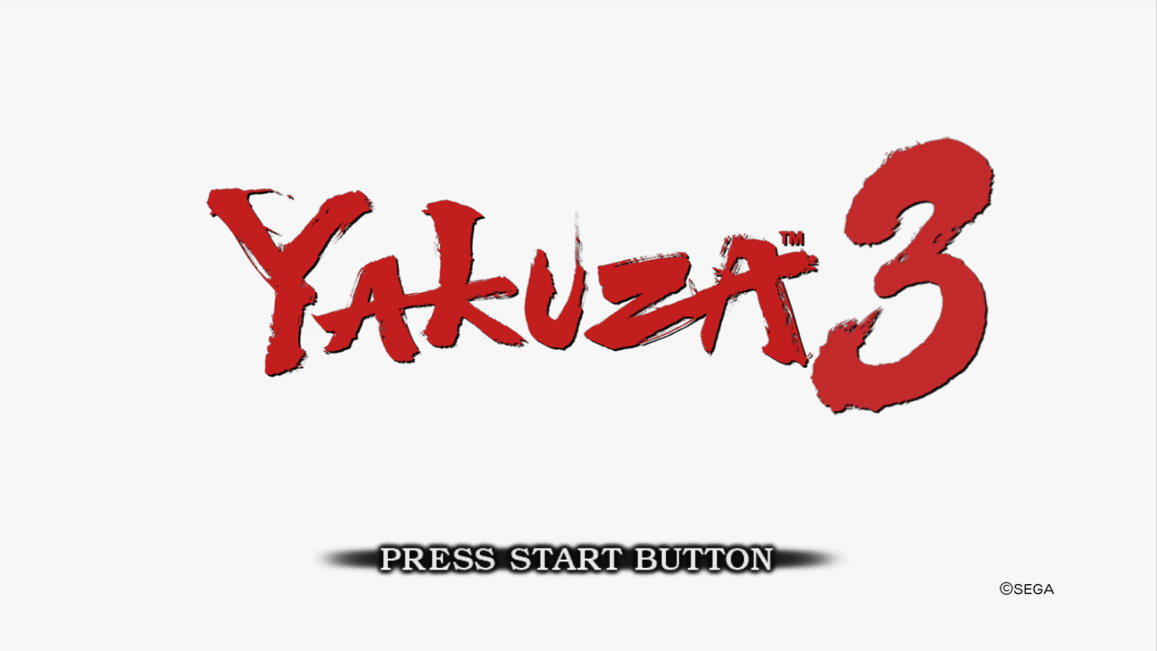 Ryu Ga Gotoku 3 title screen for Playstation 3