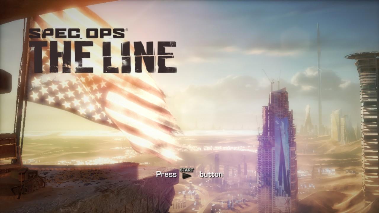 Spec Ops: The Line title screen for Playstation 3