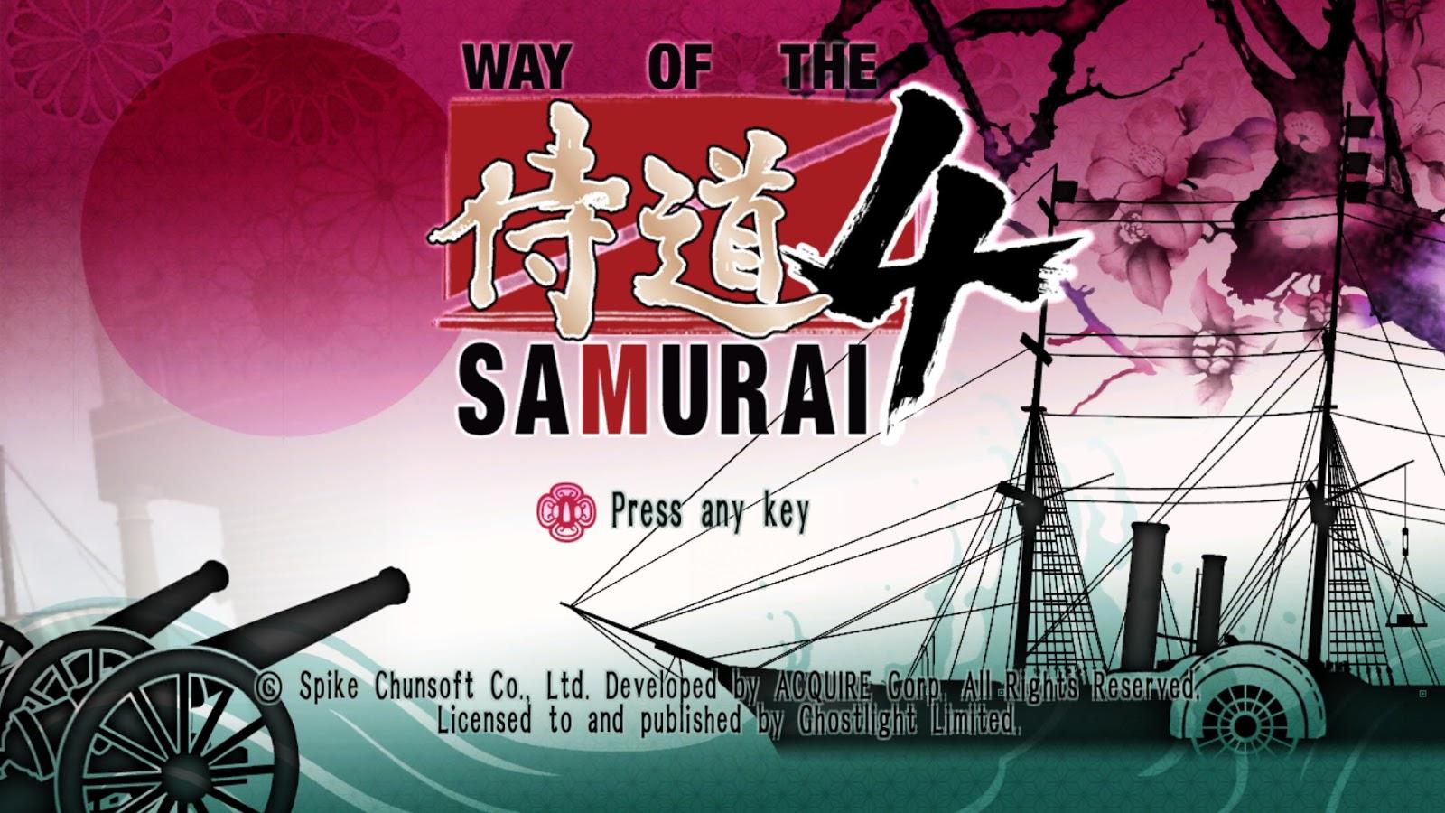 Way Of The Samurai 4 title screen for Playstation 3