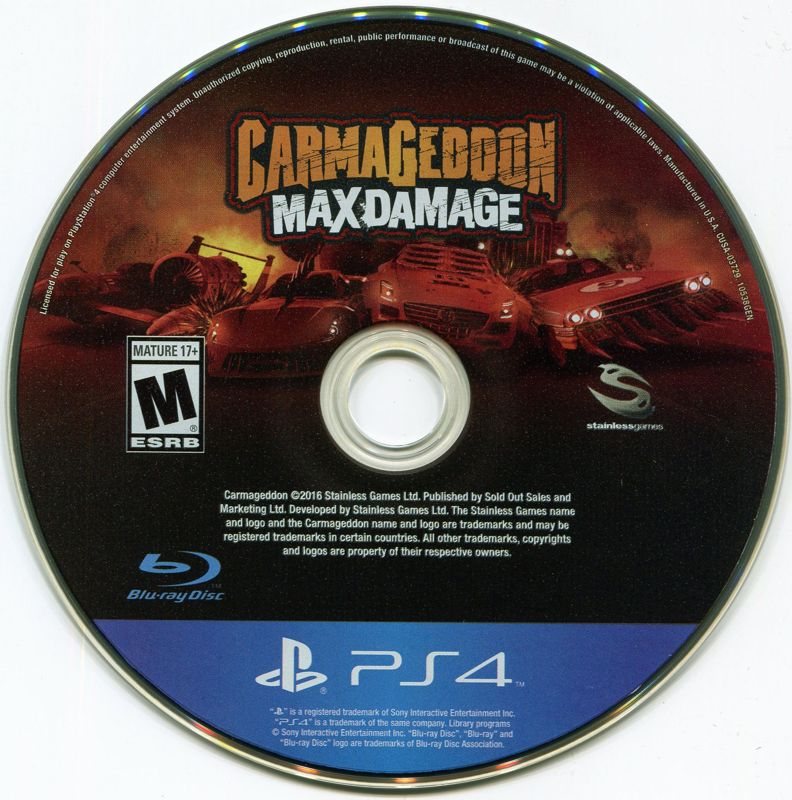 Carmageddon Max Damage box art for Playstation 4