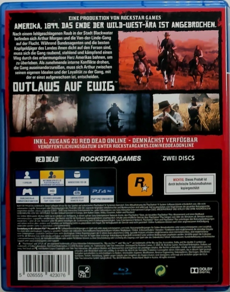 Red Dead Redemption box art for Playstation 4
