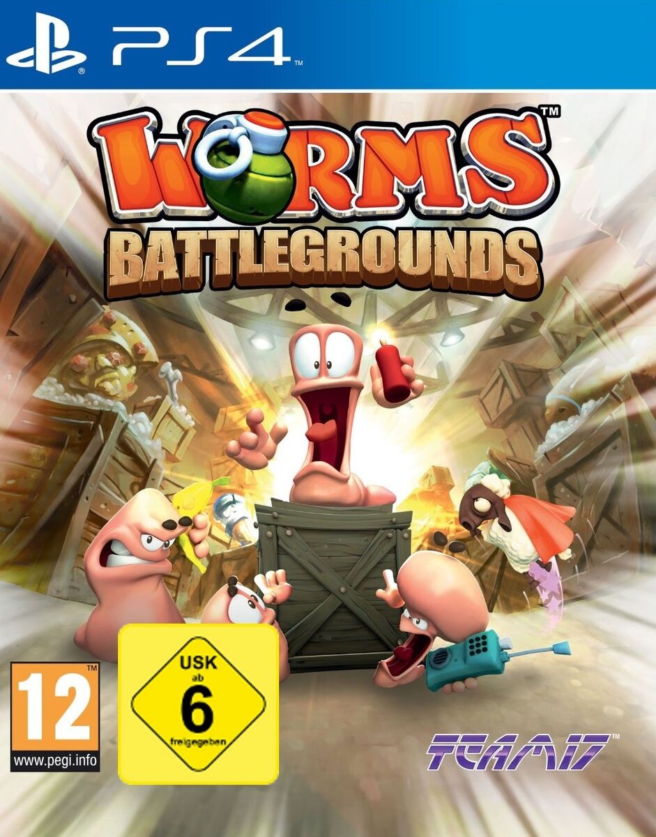 Worms Battlegrounds box art for Playstation 4