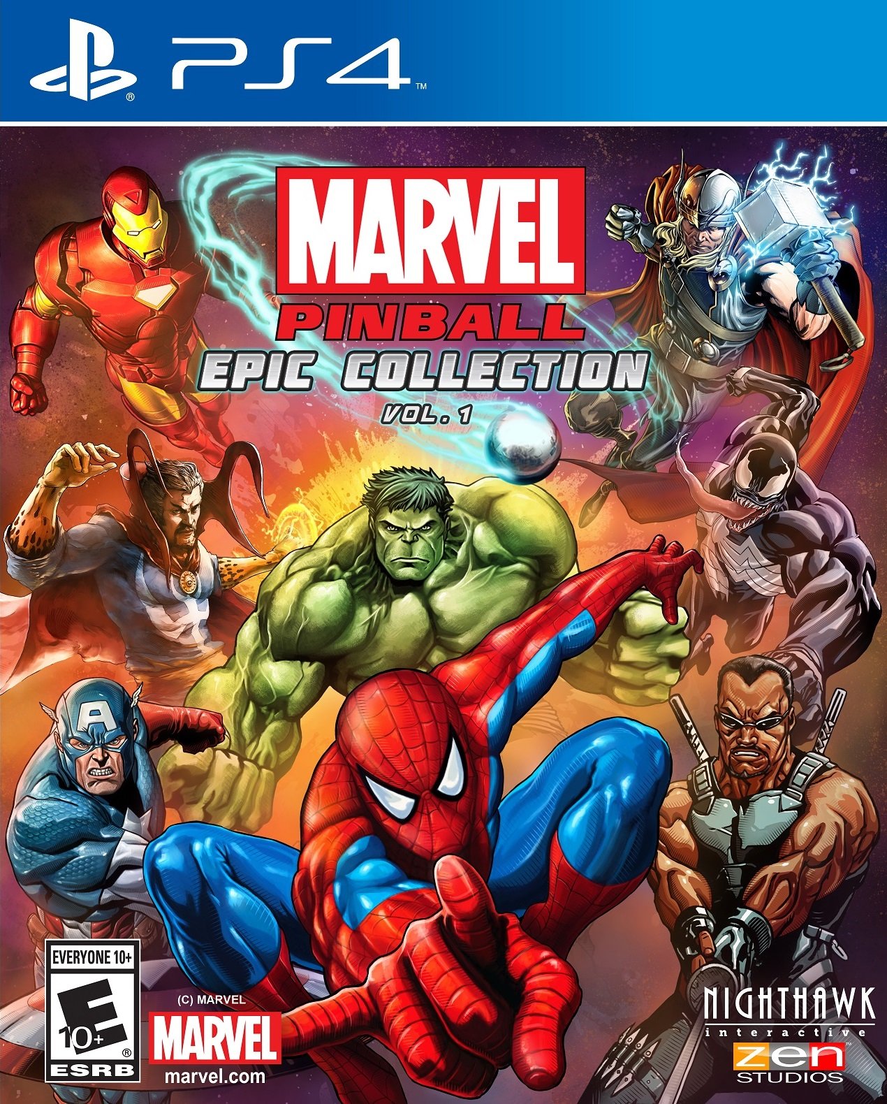 Marvel Pinball: Epic Collection Vol. 1 box art for Playstation 4
