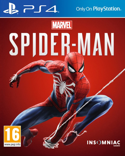 Marvel Spiderman box art for Playstation 4