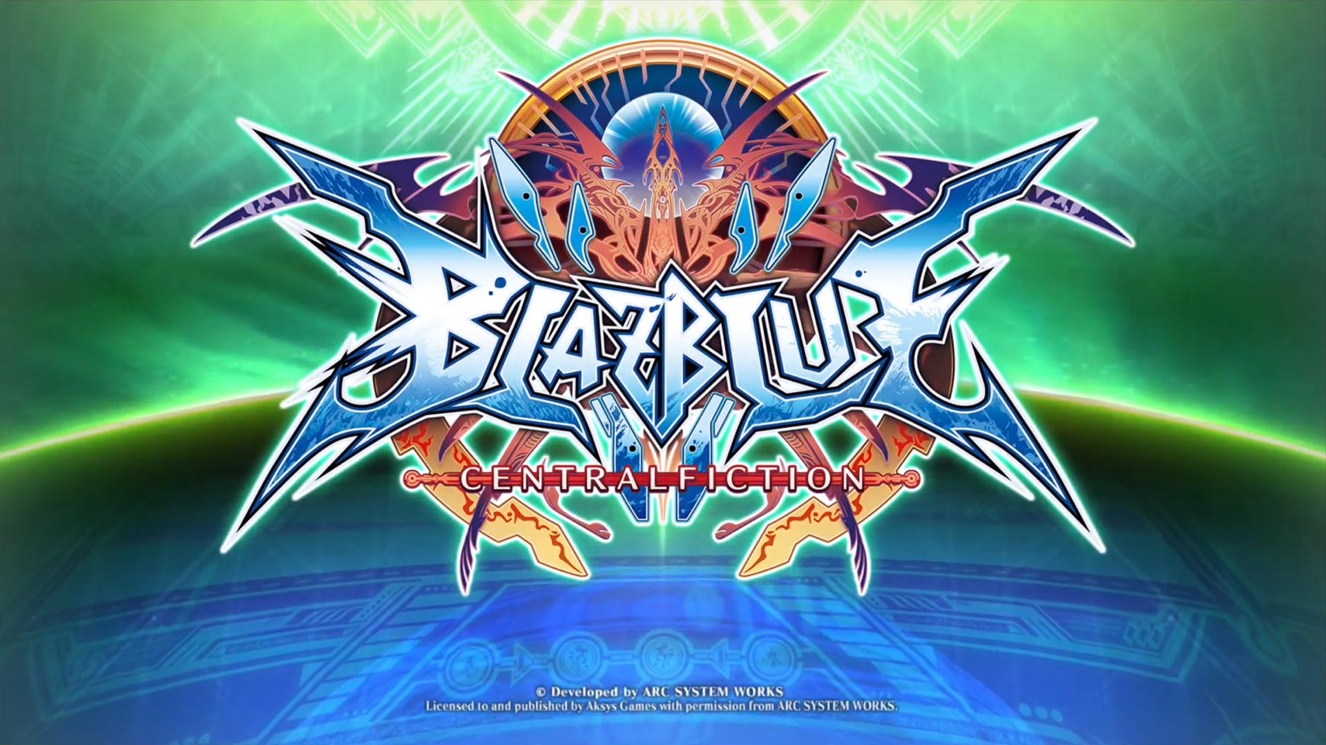 Blazblue: Central Fiction title screen for Playstation 4
