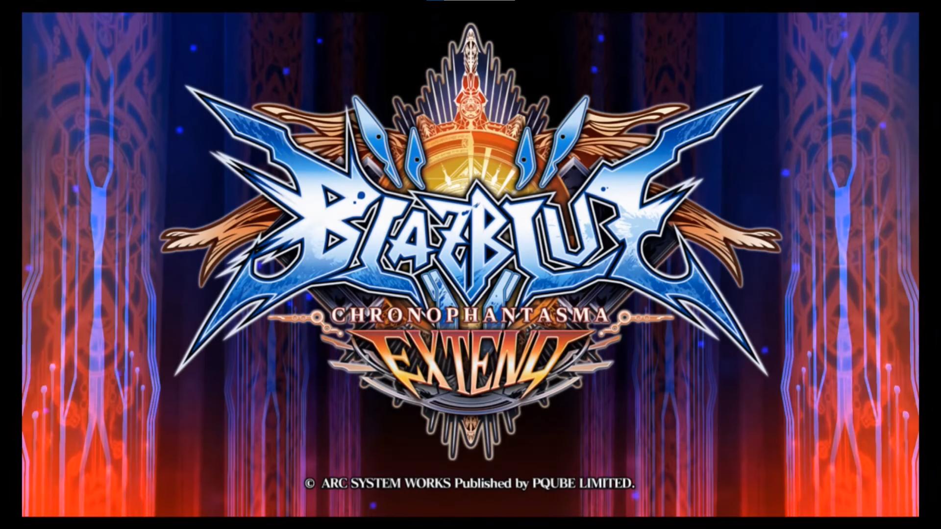 BlazBlue: Chrono Phantasma Extend title screen for Playstation 4
