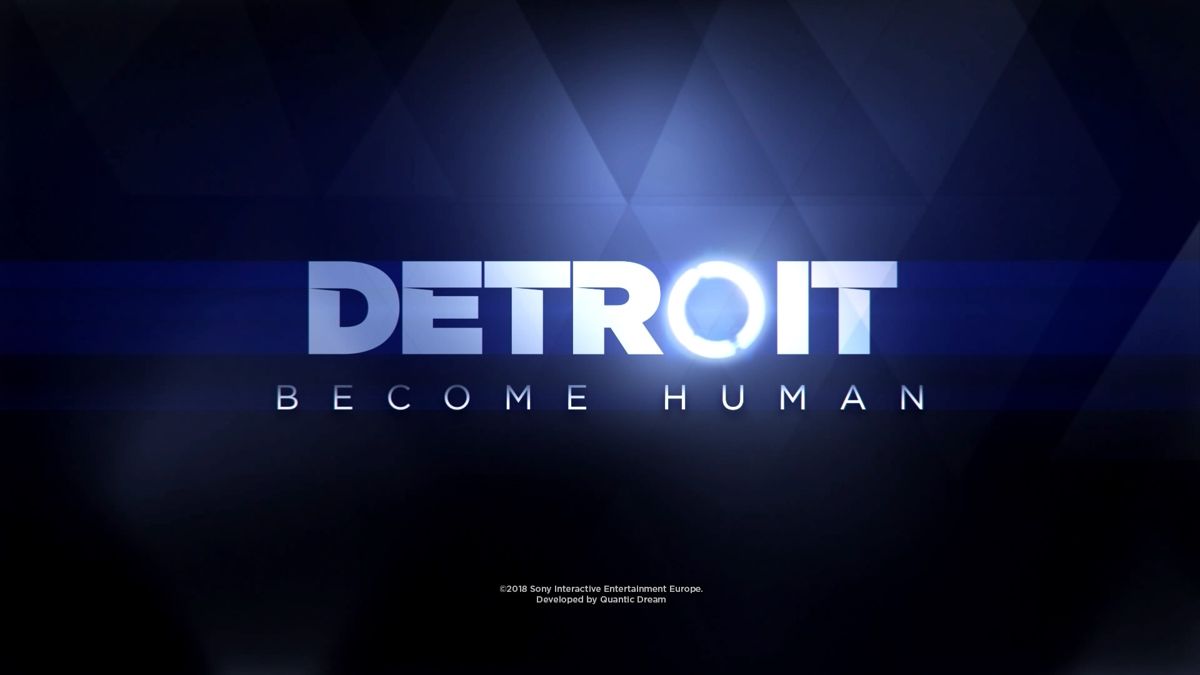 Detroit Become Human title screen for Playstation 4